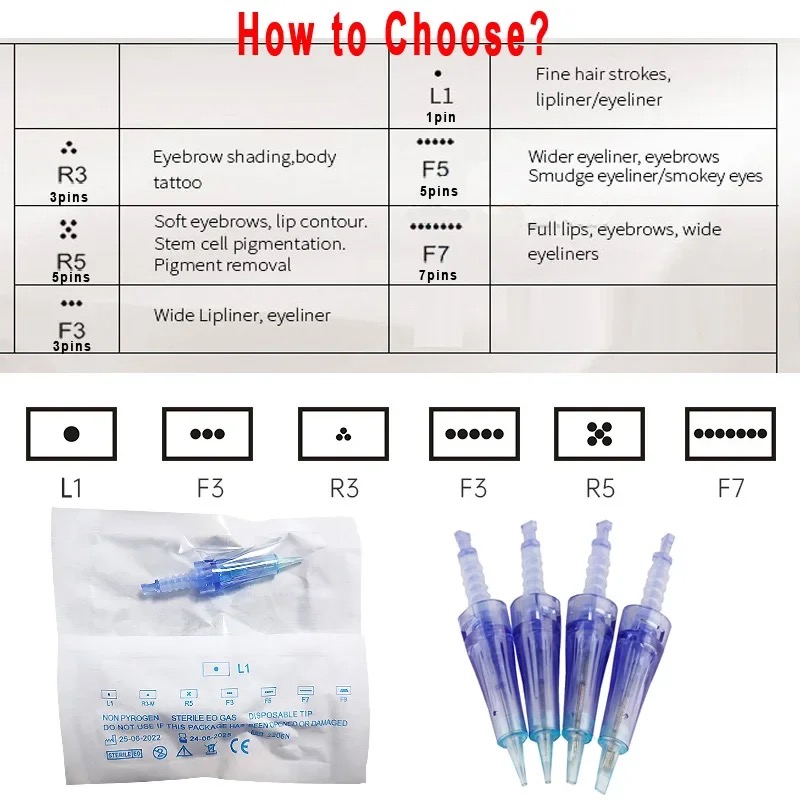 100/50/Dr.Pen Tattoo Bayonet Cartridge Needles Replacement For Dr pen N2/M7/M5/E30/A6/A1/A10 Micro Needle 1 3 5 7 Pins PMU