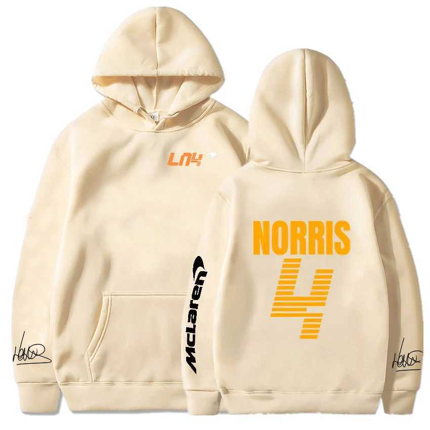 Moletons masculinos 2023/2024 Novos moletons da equipe de corrida de Fórmula 1 F1 Mclaren Lando Norris 4 letras estampadas e feminino outono/inverno casual moda rua grande cm1p