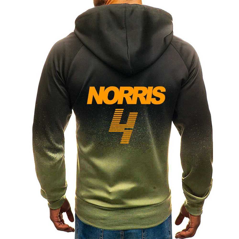 Herenhoodies 2023/2024 Nieuwe F1 Formule 1 Racing Team Sweatshirts McLaren Fans Lando Norris Lente Herfst Print Zip-jassen Casual Gradiëntjas 1bdk