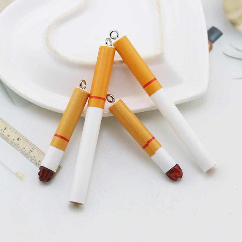 fajne kreatywne żywice papierosy kolczyki uroki nowość wisiorki do żywności do naszyjnika brelki biżuterii