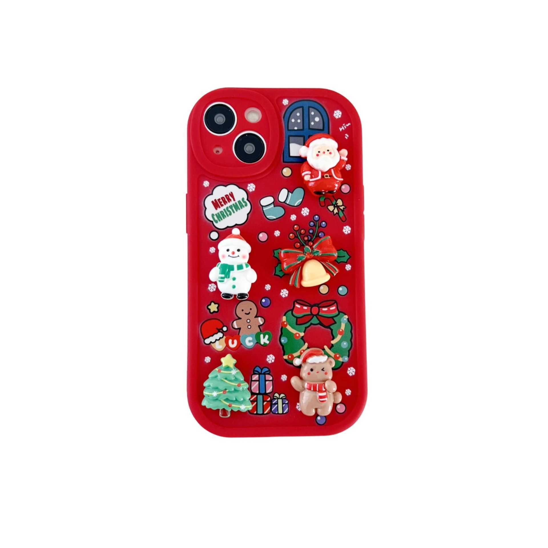 Christmas 3D Santa Claus phone case  drop resistant silicone soft case