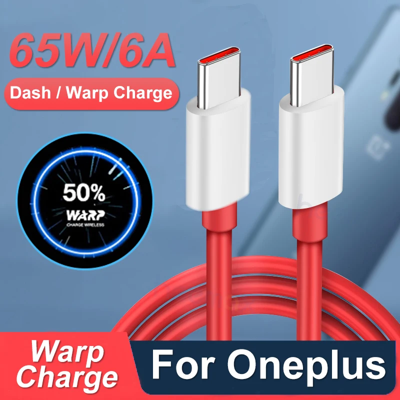 Câble de Charge rapide de Type C 6,5 a, 65W, câbles de chargeur de chaîne pour USB PD USBC pour Oneplus 8T One Plus 8t