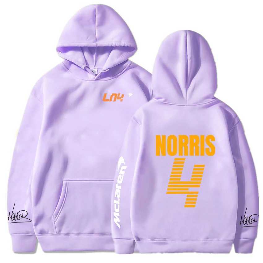 Moletons masculinos 2023/2024 Novos moletons da equipe de corrida de Fórmula 1 F1 Mclaren Lando Norris 4 letras estampadas e feminino outono/inverno casual moda rua grande qor0