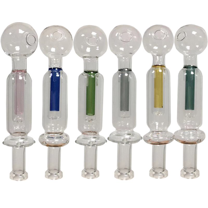 Queimadores de óleo de vidro cachimbos mini câmara de reciclagem com tigela de 30mm reto borbulhador tubo de mão ferramentas dab cores misturadas