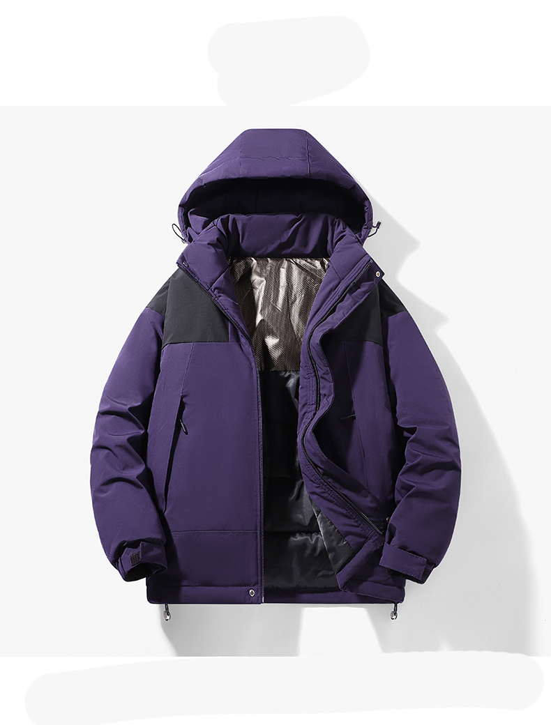 男性のデザイナーデザイン冬のジャケット特大のフード付きフード付き温かいパーカーメンズダウンジャケット刺繍文字コートオーバー