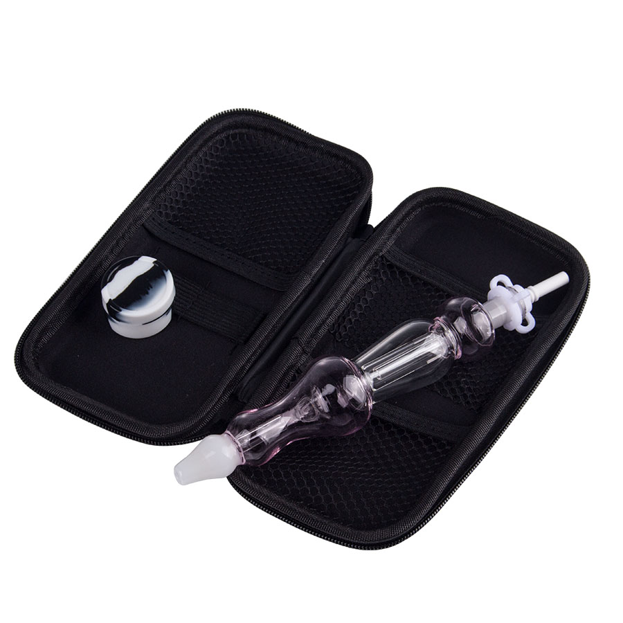 Headshop666 NC034 Shisha-Glaspfeifen-Geschenktüten-Set, Bohrinseln, Bubbler-Rohre, 10 mm Titanspitze, Keramik-Quarz-Nagel-Dab-Rig-Glasbong