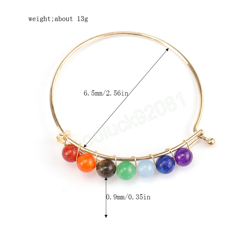 Semplice braccialetto in metallo con perline fatto a mano di colore argento dorato donne e ragazze Bracciale geometrico in metallo con perline di cristallo colorato in pietra