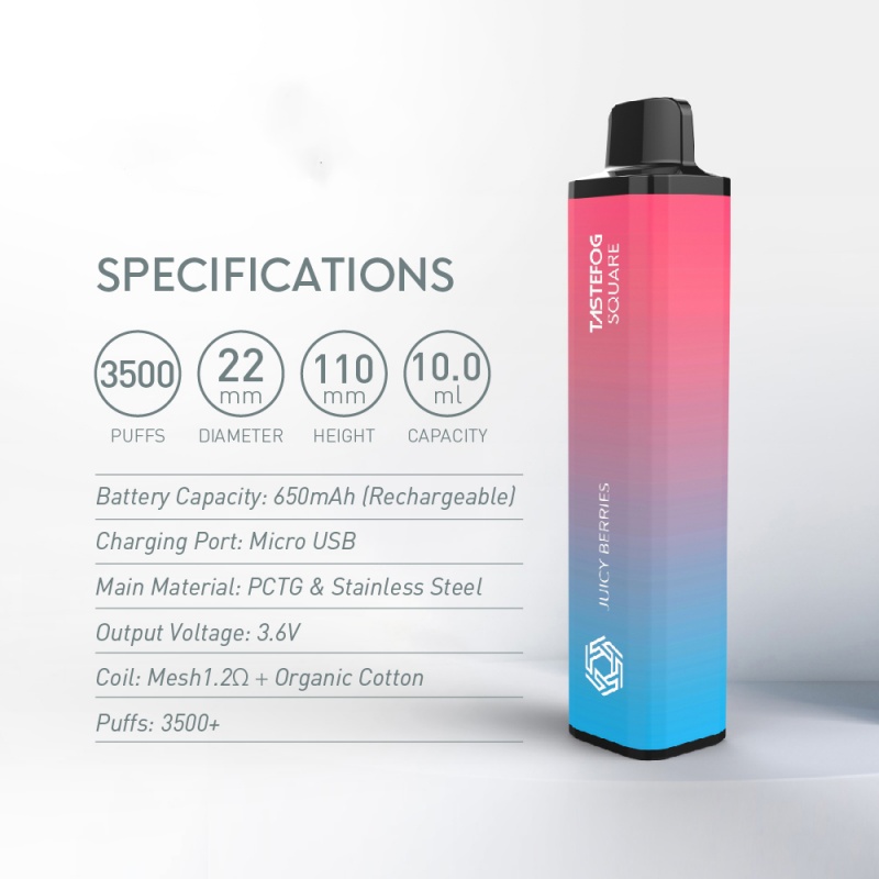 Najpopularniejszy TasteFog 3500 Puffs Vape Series Shefls Flavors Door Ro Door Bezpłat