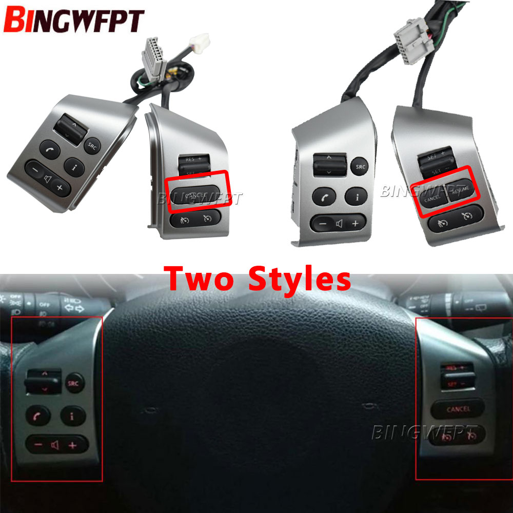 Dwa style przyciski sterownika rejsowego do Nissan Sylphy 05-17 Tiida 05-08 Livina 07-10 Przełącznik z drutem srebrny czarny