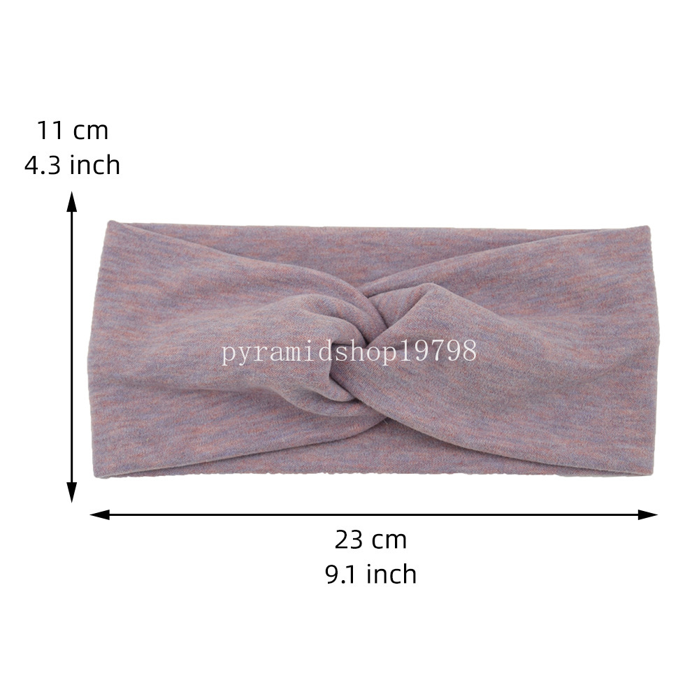 Fascia capelli da donna, turbante, fascia capelli in cotone, fascia capelli, tinta unita, trucco, fascia elastica a spirale incrociata, accessori capelli