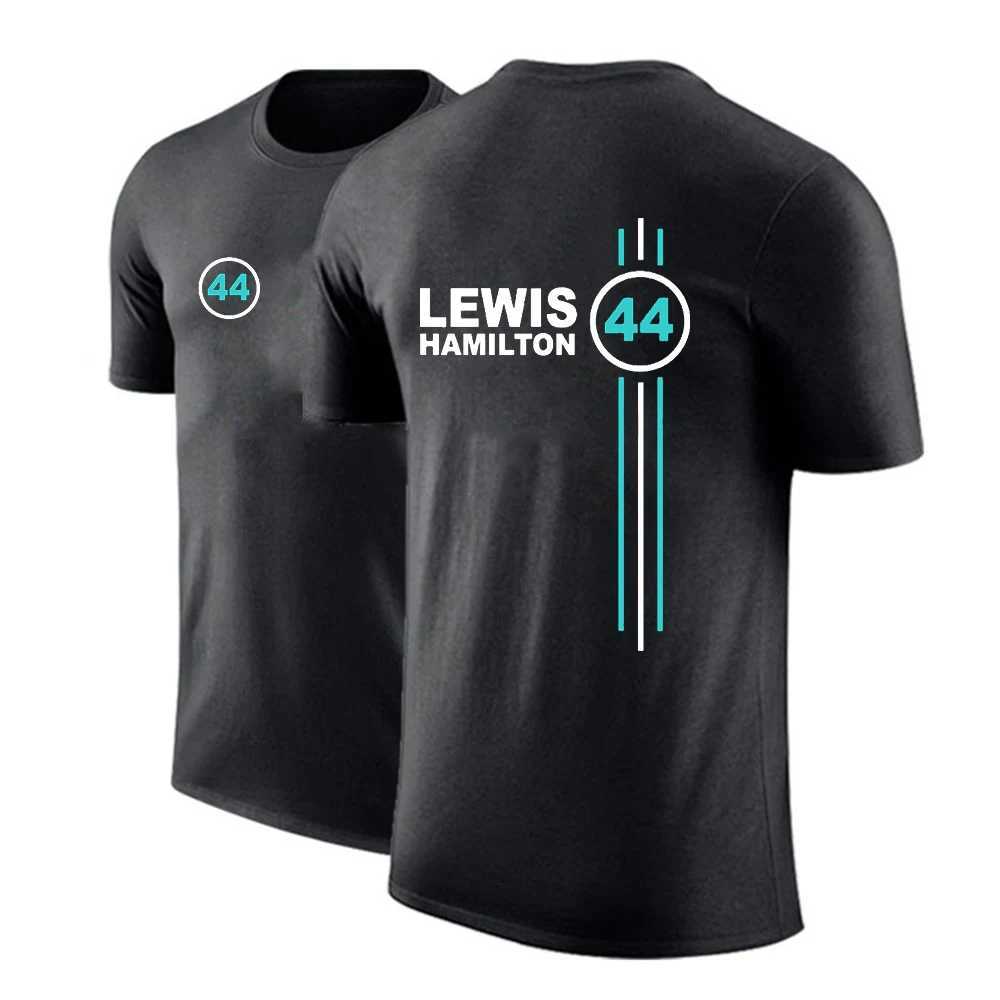 6h1i Herren-T-Shirts 2023/2024, neues F1-Formel-1-Rennteam, Sommerrennfahrer, Lewis Hamilton, Fans, kurzärmelig, Nr. 44, übergroße Herren/Damen-Streetwear