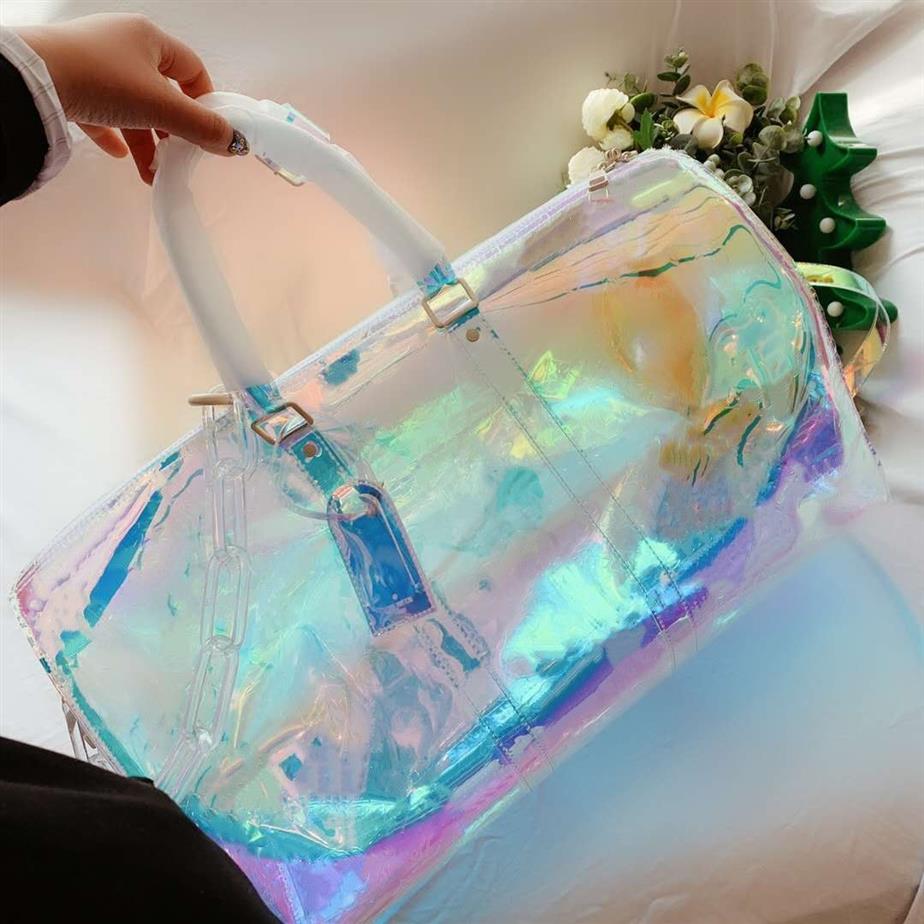 Tas mode mannen dames reizen plunje ontwerper bagage handtassen ontwerpers grote capaciteit sport plunje tassen pvc 50 cm handbag257c