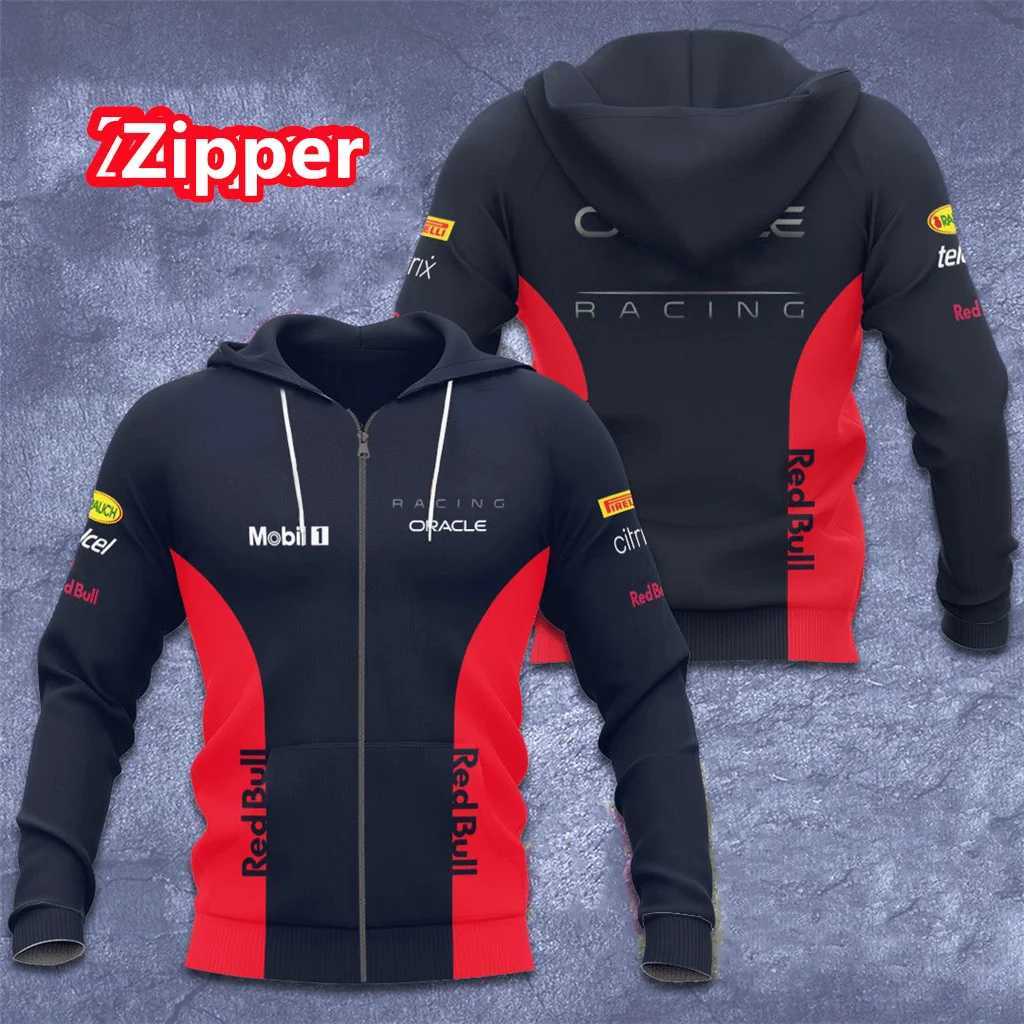 Mens Hoodies 2023/2024 NY F1 Formel 1 Racing Team Sweatshirts Senaste höst- och vinter Zipper 3D -tryck Road Casual Fashion Jacket O6X7