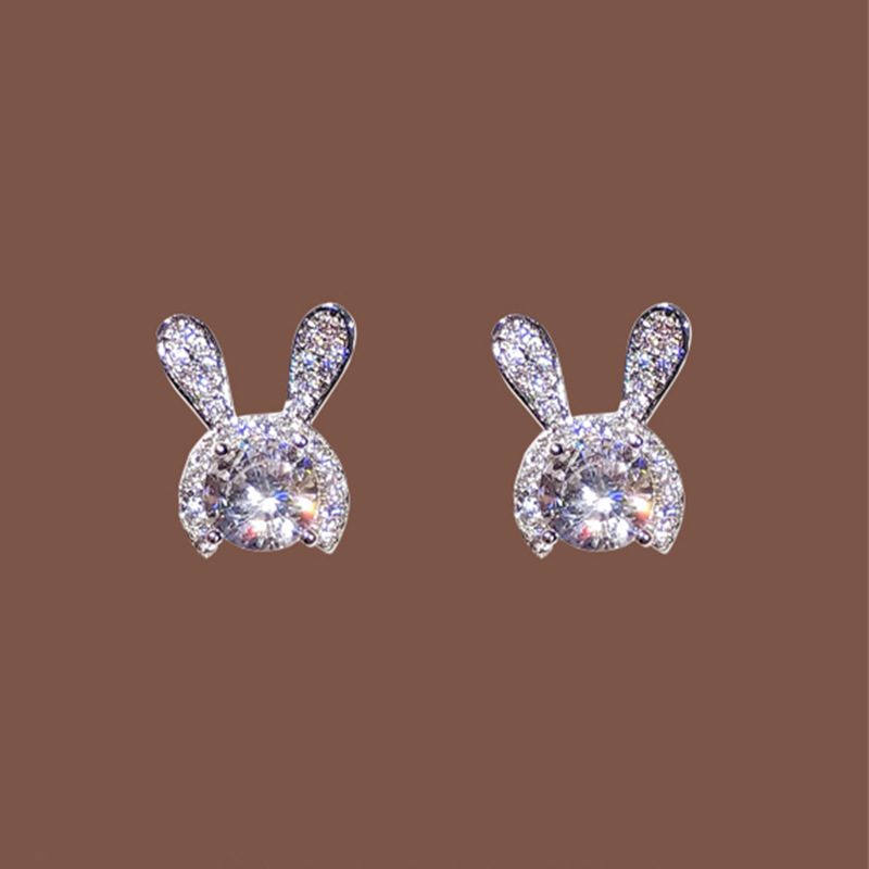 Boucles d'oreilles en argent sterling 925 pour femmes, clous d'oreilles de styliste, boucles d'oreilles en cristal de dessin animé, boucles d'oreilles en diamant pour femmes, bijoux de fête de mariage