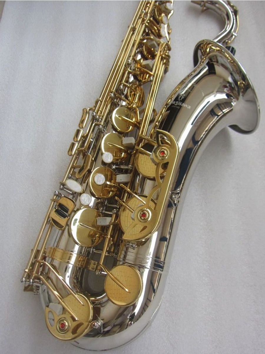 Neues B-Tenorsaxophon, Musikinstrument, hochwertiges, vernickeltes Messing, professionelles Saxophon mit Koffer