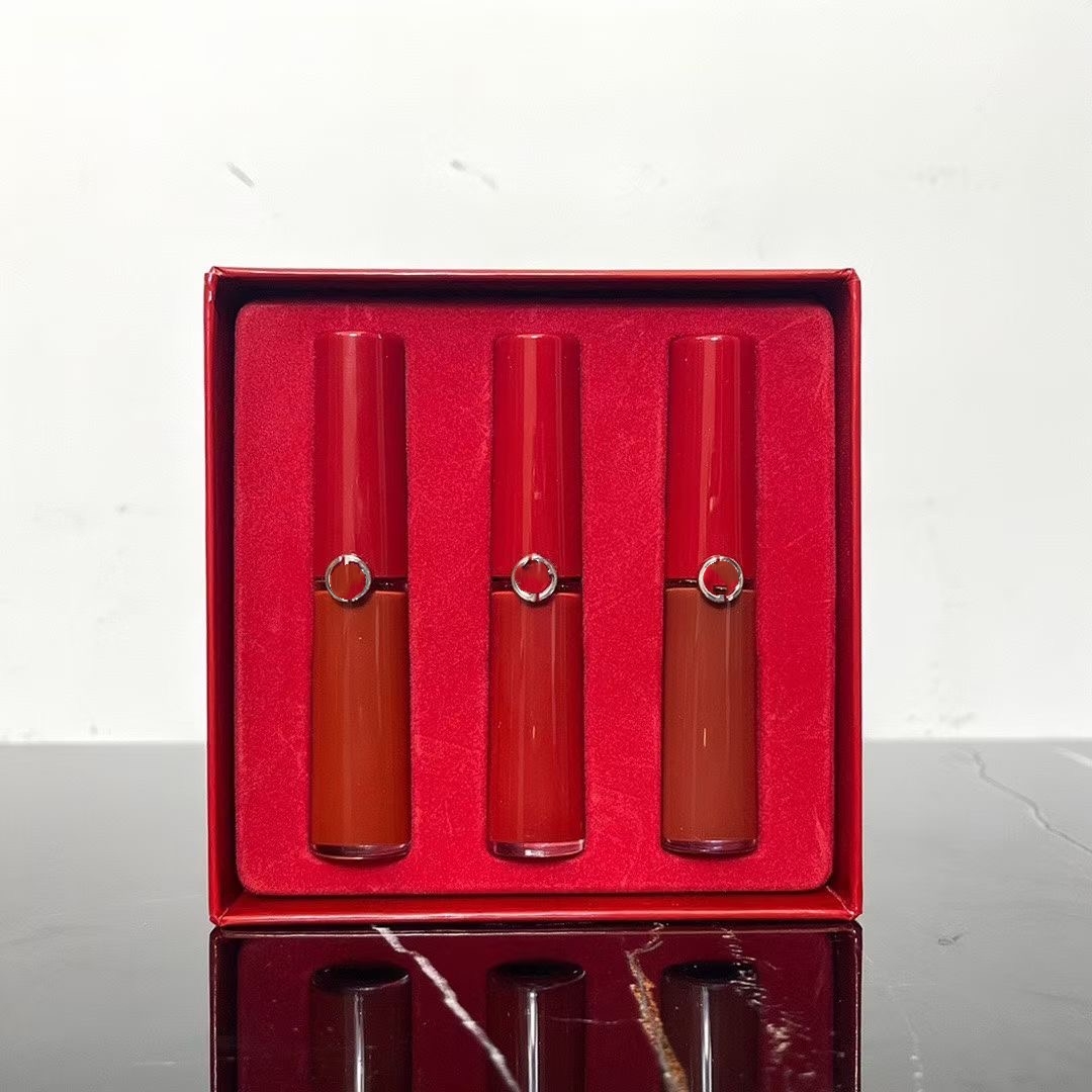 New Year Lipgloss Set GIORGIO Brand Top Quality Girl Lip Beauty Mini Lip Maestro Trio Shades #206 #400 #405 3.5ml*Chirstmas Gift Nice Packing 2023