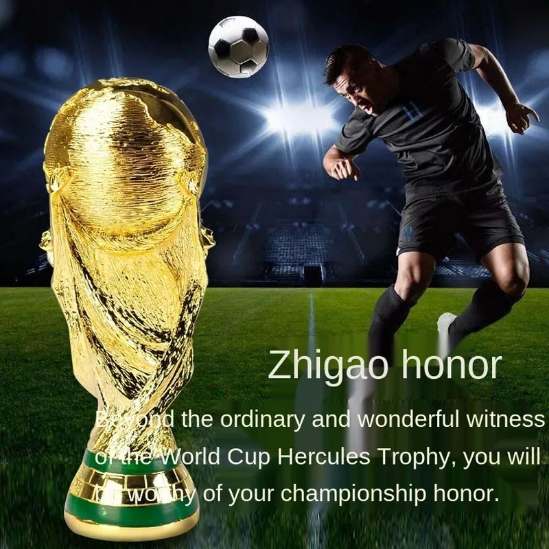 European Golden Resin Football Trophy Gift World Soccer Trophies Mascot Home Office Decoration Crafts