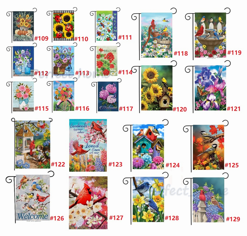 Spring Garden Flag Courtyard Hello Spring Holiday Camping Flagi Witaj Baner Flower Bird Yard Banner P150