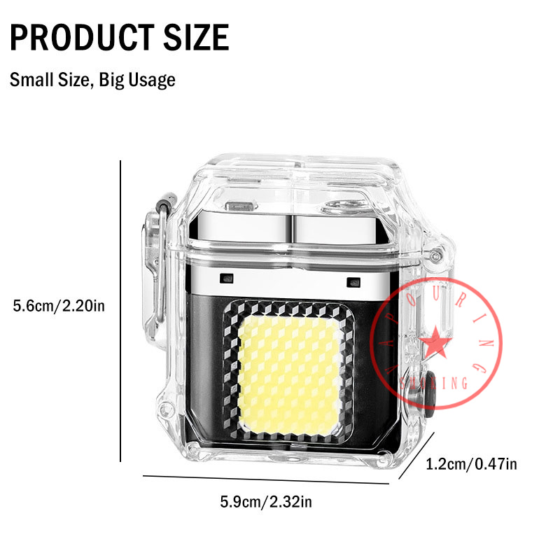 Färgglad transparent USB -rökning tändare vindtät tätning vattentät bärbar lanyard rese ficklampa ört tobak cigaretthållare lättare dhl