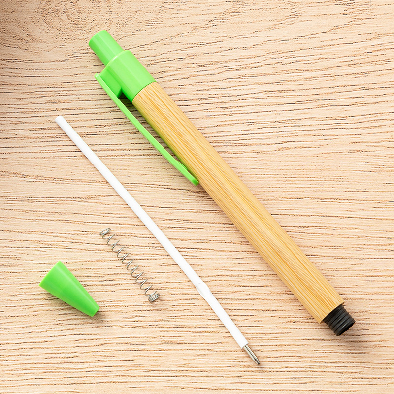 Canetas esferográficas de bambu natural, canetas esferográficas para escrita, estudante, escritório, escola, negócios, banco, publicidade, material de papelaria