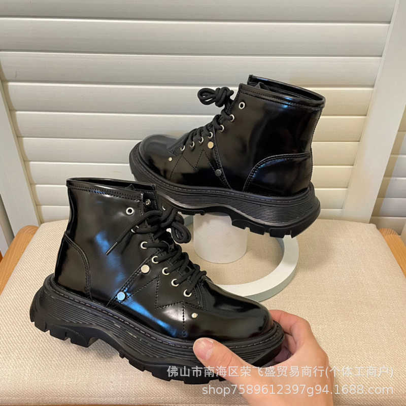 17% OFF Sports shoes 2024 High edition English Knight with thick soles and elevated motorcycle versatile rivet tied short Martin boots