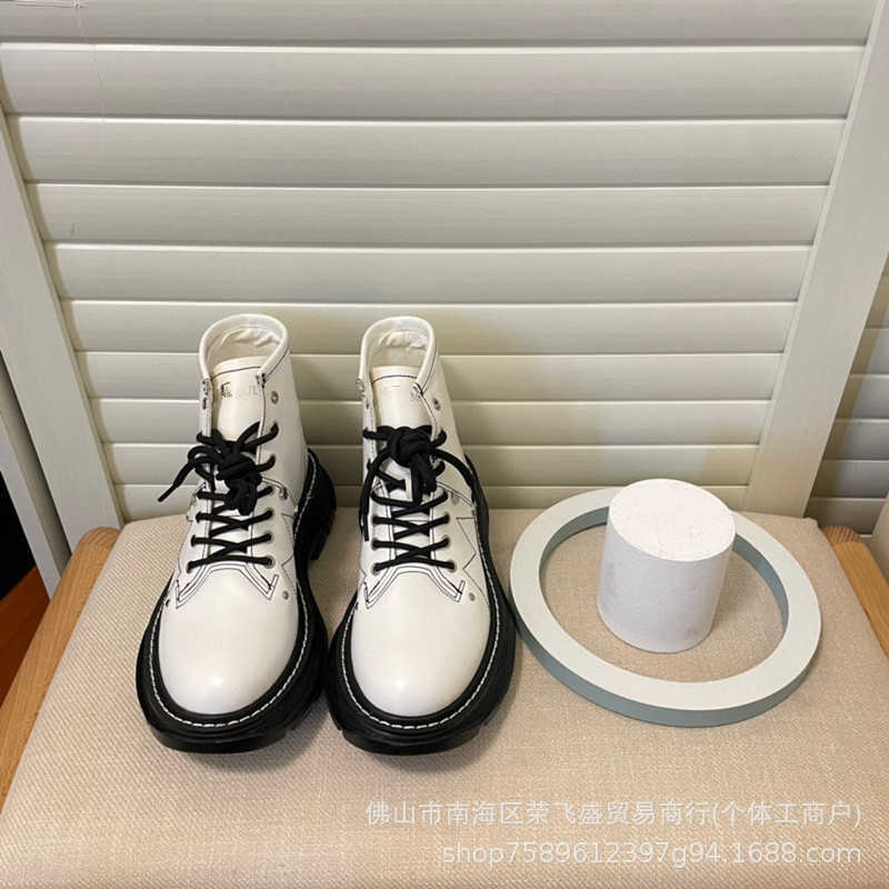 17% OFF Sports shoes 2024 High edition English Knight with thick soles and elevated motorcycle versatile rivet tied short Martin boots