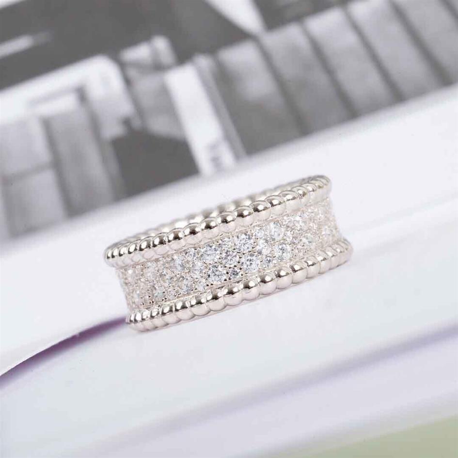 S925 silver Top quality charm punk band ring with diamond in three colors plated for women wedding jewelry gift have box stamp PS7240A