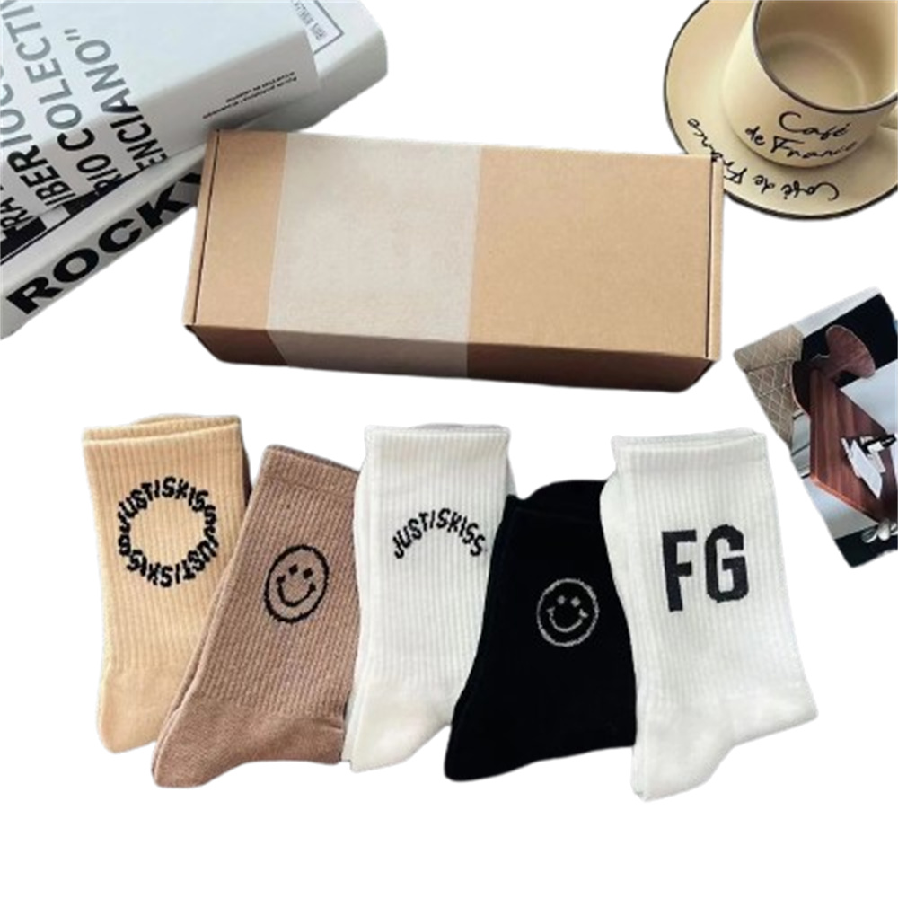 Men's socks, sports socks, fashionable women's high-quality pure cotton classic letters breathable 100% pure cotton basketball football outdoor socks n8