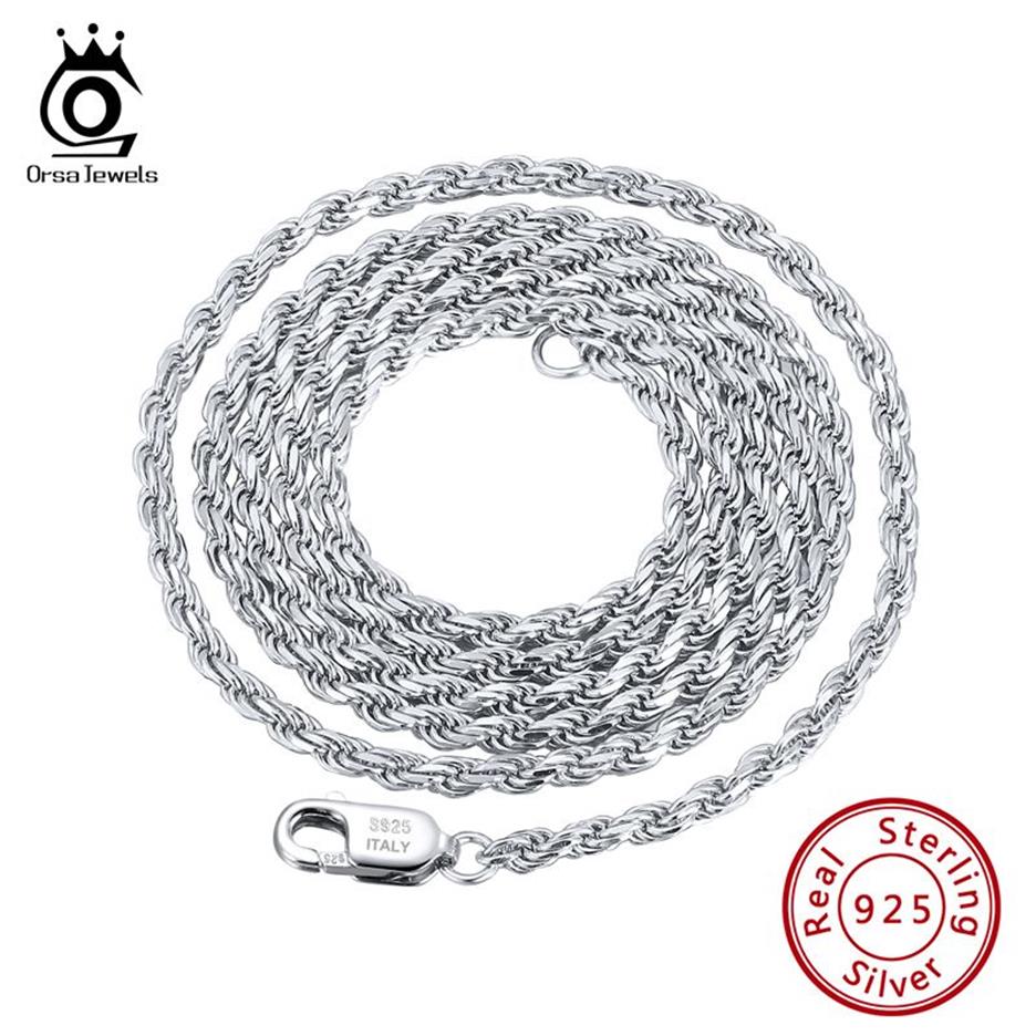 ORSA JEWELS – colliers en corde coupée en diamant, en argent véritable 925, chaîne de cou de 1, 2mm, 1, 5mm, 1, 7mm, pour femmes et hommes, bijoux cadeau OSC29263t