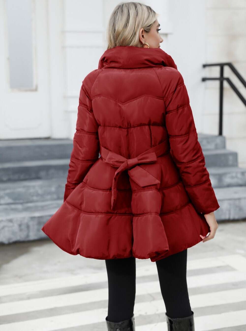 Manteau de styliste pour femmes, coupe cintrée, col montant, mi-long, en coton épais, nouvelle collection 2023