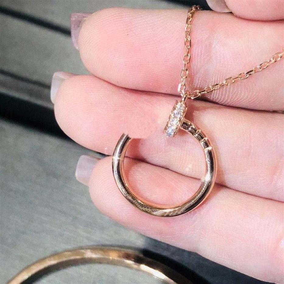 Nieuwe stijl diamanten gouden zilveren hanger ketting voor mannen en vrouwen mode-ontwerper ontwerp roestvrijstalen nagel sieraden236R