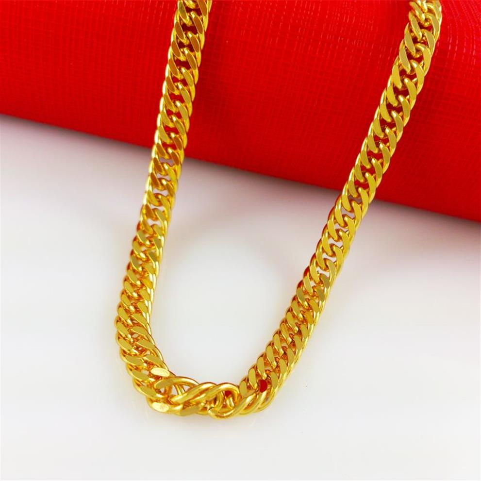 Mens Heavy 18k Yellow Gold Filled Cuban Link Chain Necklace 20in - Solid166f