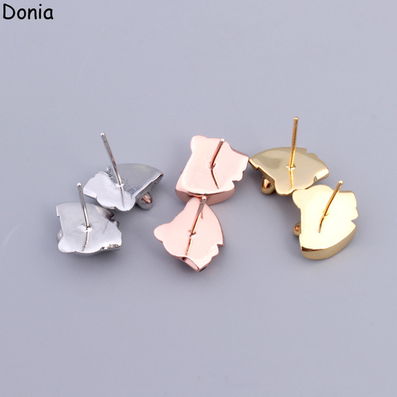 Donia Jewelry Luxury Earrings European och American Fashion Leopard Titanium Micro-Inlaid Zircon Creative Designer Earrings Presentlåda.