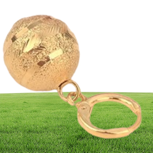 Ronde bal hanger ketting ketting oorbellen sets sieraden vaste fijne 24 K gele goud gevulde korrels sets voor vrouwen7478641