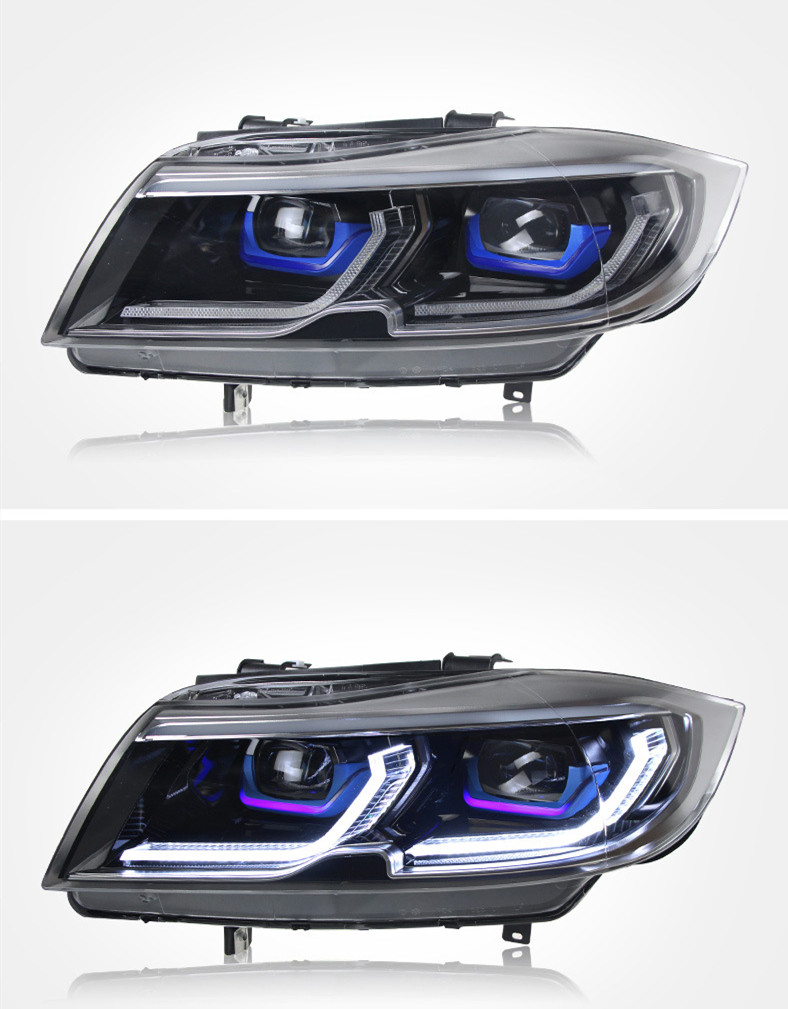 BMW 3 E90/E91 2005-2012 Kaşık Stil LED Gündüz Işıkları Çift Projektör DRL CAR Acelesorios için Araba Farları Değiştirilmiş