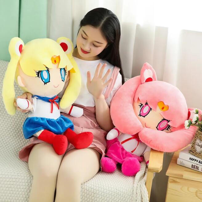 Kawaii Sailor Moon Plush Toys Tsukino Usagi Söt girly hjärta fyllde anime dockor gåvor hem sovrum dekoration