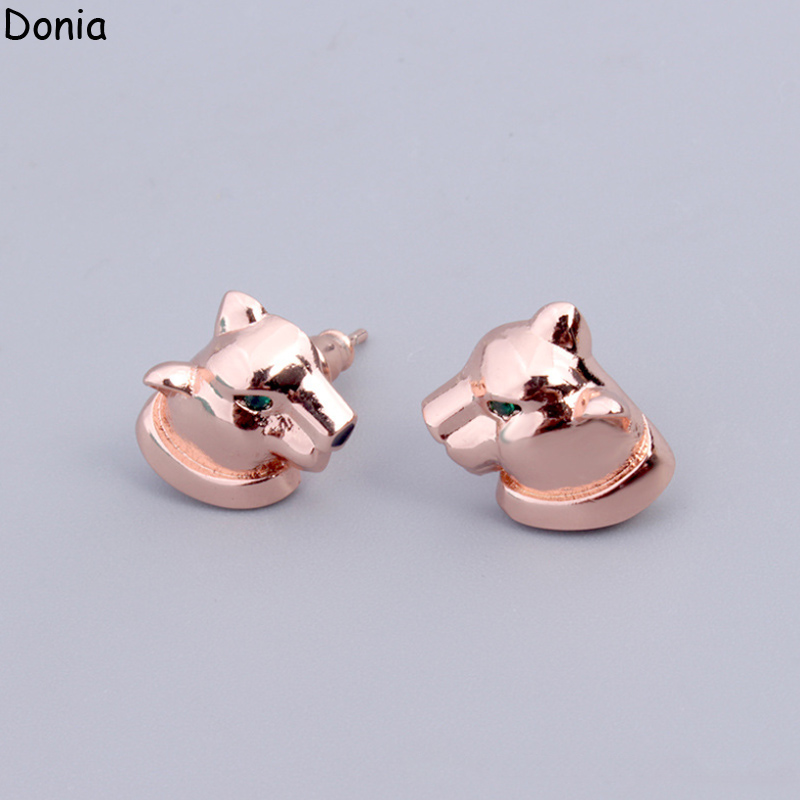 Donia sieraden luxe oorbellen Europese en Amerikaanse mode Luipaard titanium micro-ingelegde zirkoon creatieve designer oorbellen geschenkdoos.