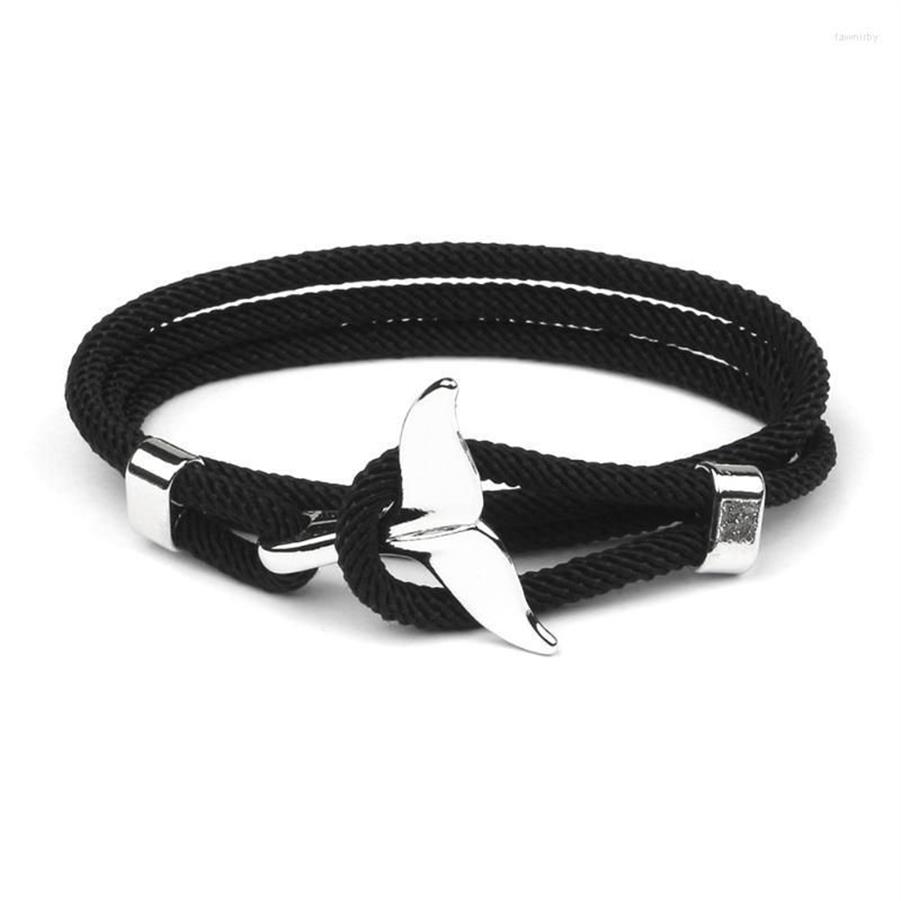 Bracelets de charme Mode Dolphin Fish Tail Corde faite à la main Nautique Voile Brazalet pour femmes Hommes Surf Beach Bijoux Fawn222591