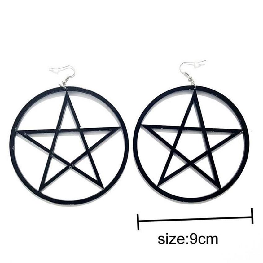 Dangle Lustre À La Mode Acrylique Grand Rond Pentagramme Boucles D'oreilles Pour Les Femmes Rose Cercle Étoile Pendientes Punk Parti Bijoux Cadeau234w