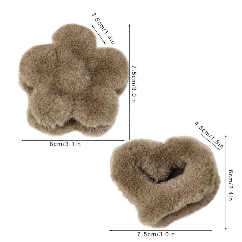 Pince à cheveux en forme de fleur en peluche, grande taille, Barrettes simples, pince à crabe, accessoires pour cheveux, automne et hiver