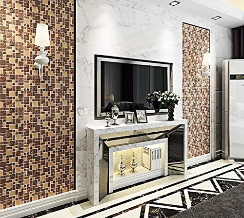 11-PCS antika väggplattor, koppar rostfritt stål och hartsblandning mosaikplattor 3D-stenfinishdesign, perfekt för köksbacksplash, badrom dusch och accent