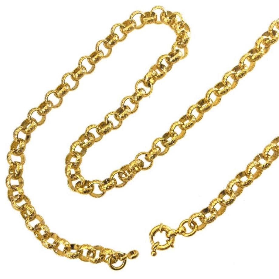 Chaînes Or Vide Électronique Placage Belcher Boulon Anneau Lien Hommes Femmes Solide Chaîne Collier Bijoux N220Chains279j