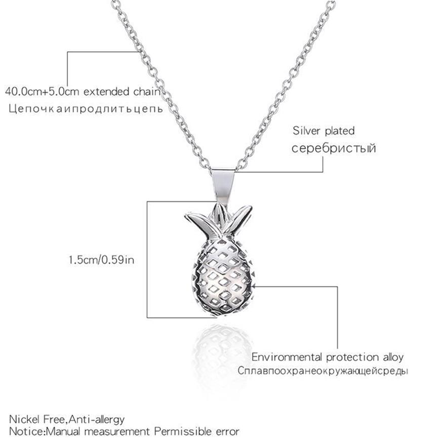 Pendentif Colliers Mignon Argent Plaqué Fruits Ananas Pendentifs Belle Style Doux Bijoux Ras Du Cou Pour Les Femmes Cadeaux De Fête209l