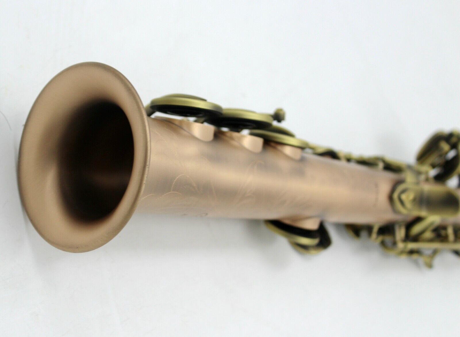 Eastern Music Pro Vintage Rose Brass One Piece Straight Soprano Saxophone w/Case