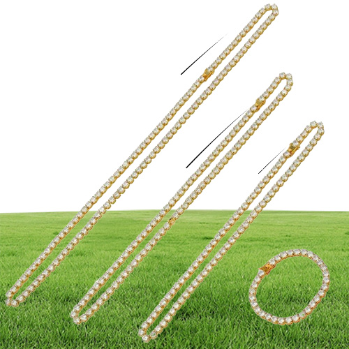 6mm Hip Hop Iced Out Gold Silver Color Plated Tennis Chain Necklace Micro Paled Round Zircon Link Necklace 18 20 24 30 Inch5659991