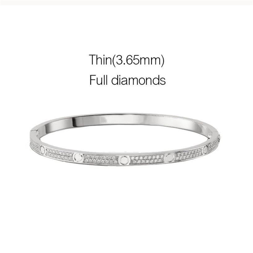 Bracelets Thin MOVE BRACELET avec tournevis or Rose platine plein diamant designer Bracelets mode Bijoux Femme 3 65mm bracele204l