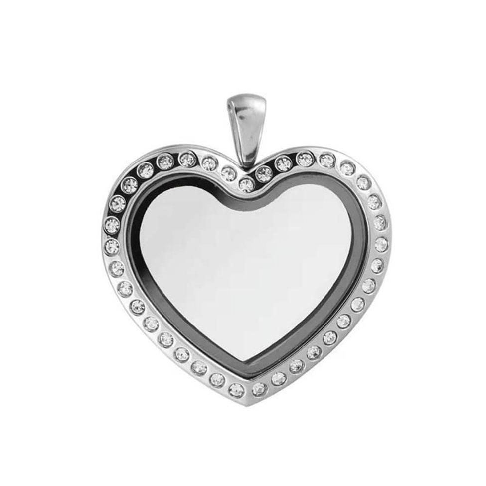 Pendentif Colliers Aimant en acier inoxydable Charnière 30mm Médaillon en forme de coeur pour Charmes flottants personnalisés Souvenir Cadeau de NoëlPendant302t