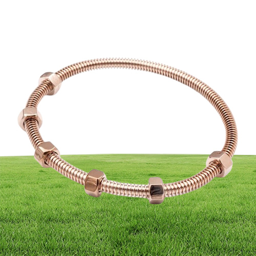 Wholebrand 2017 De nieuwste 6 schroeven Bracelet titanium staal dames mannelijk en vrouwelijk paar draad love armbandbanlge voor vrouwen J5522970