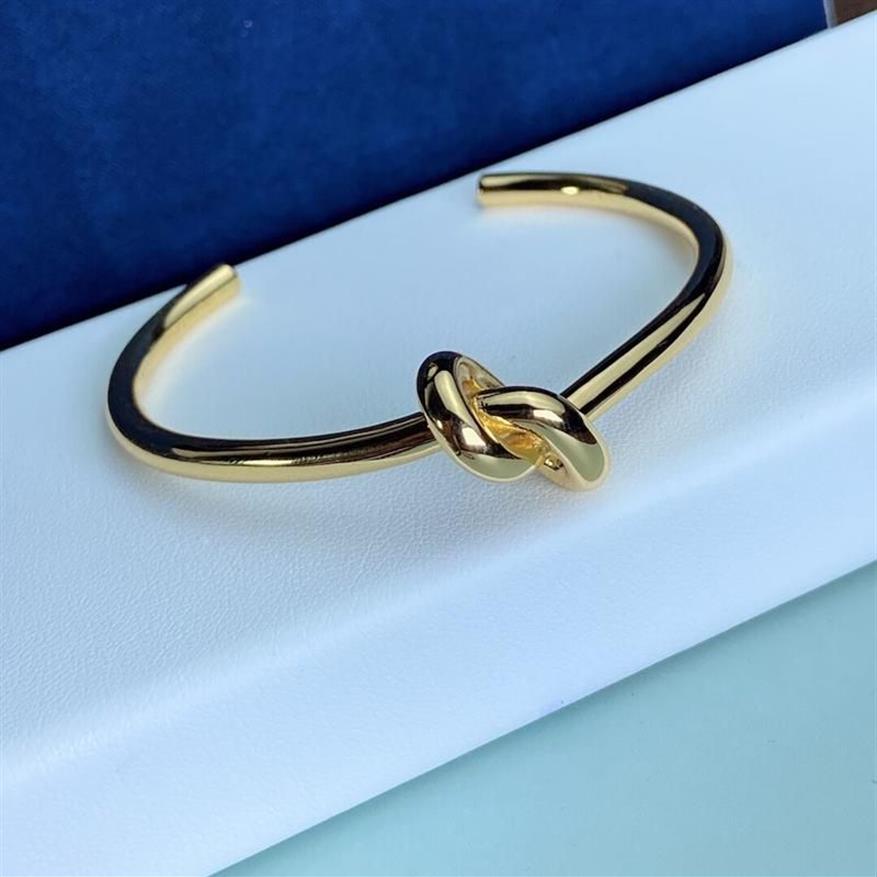 Bangle estilo europeu e americano simples atado amor aberto pulseira homens mulheres moda tendência marca amante presente trum22249r