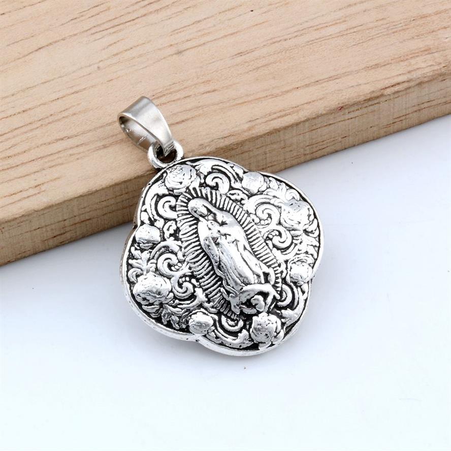 Antique Silver Virgin Mary Religious Alloy Charm Pendant Fit Necklace DIY Accessories 25 8x35mm A-480a178e